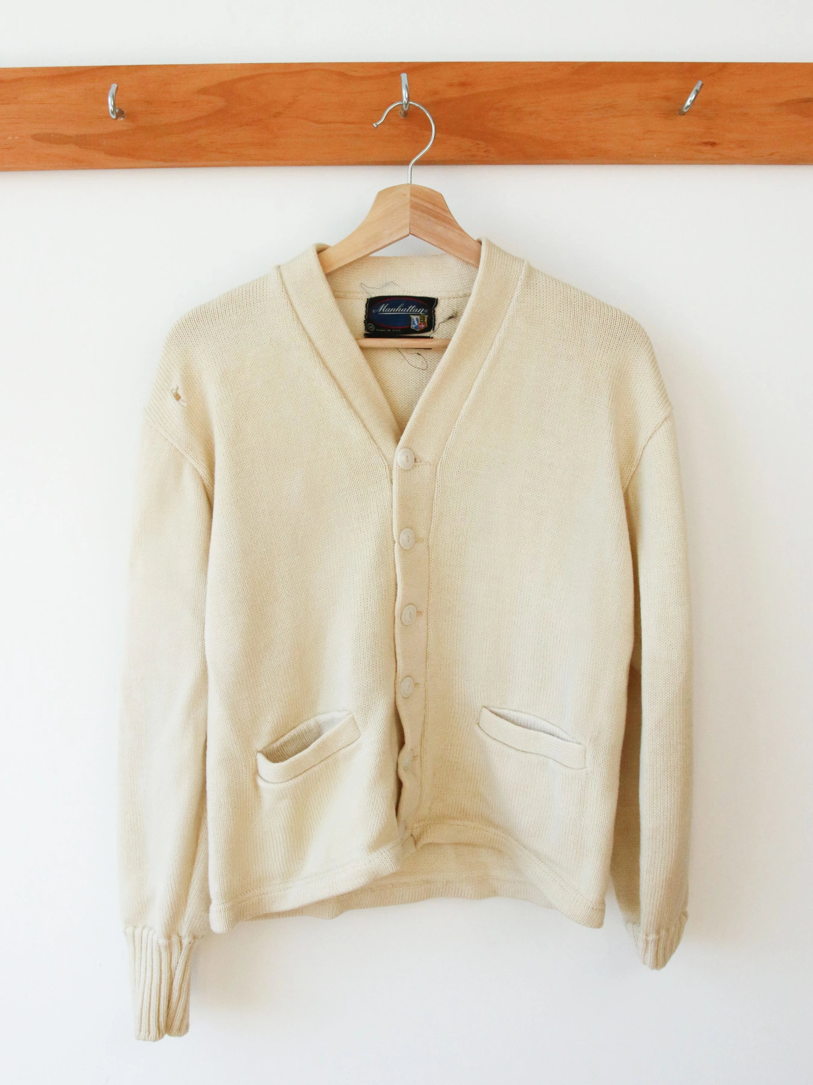 Vintage Cream Wool Cardigan