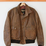 Vintage Leather Brown Flight Jacket