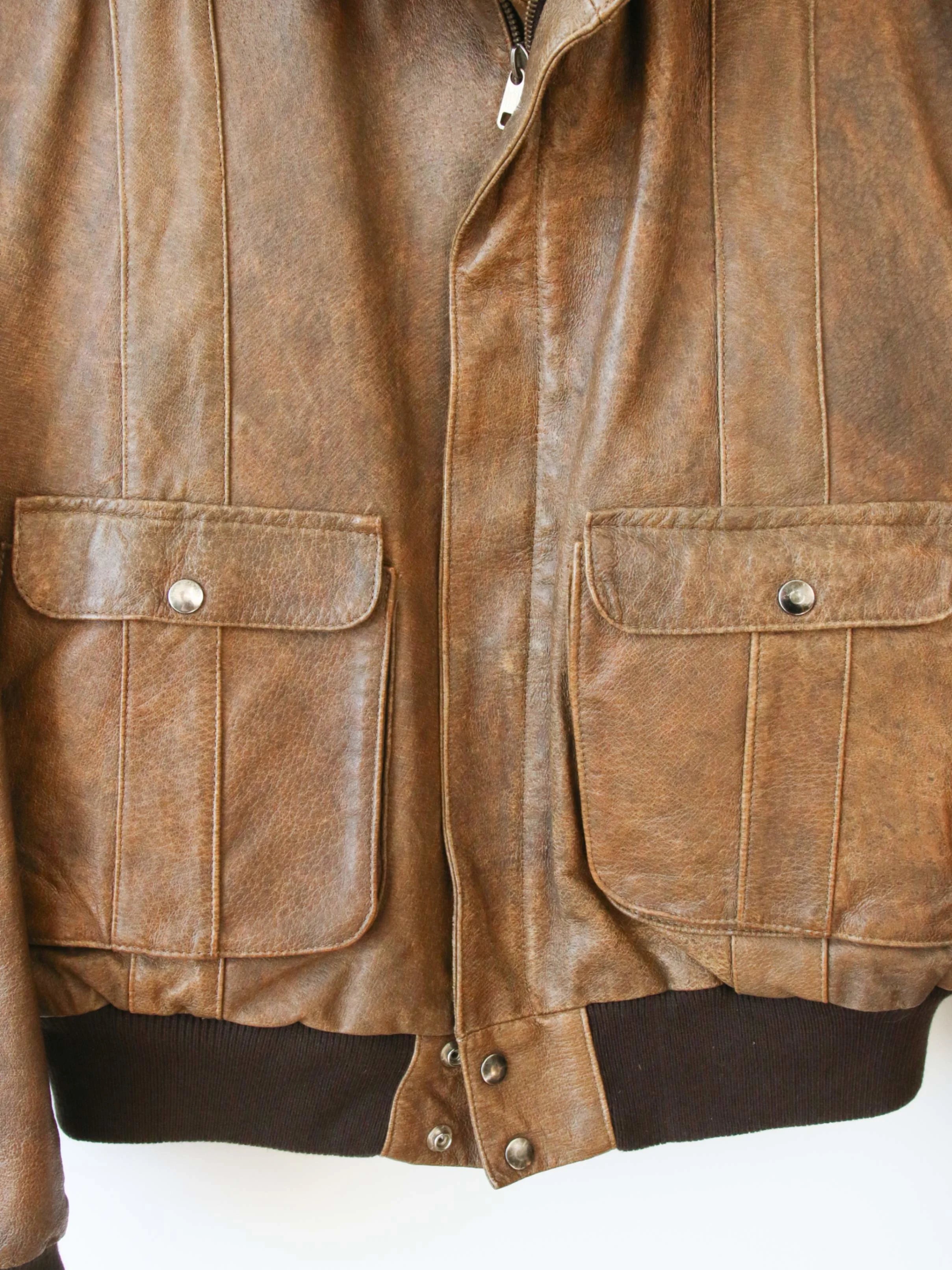 Vintage Leather Brown Flight Jacket