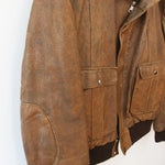 Vintage Leather Brown Flight Jacket