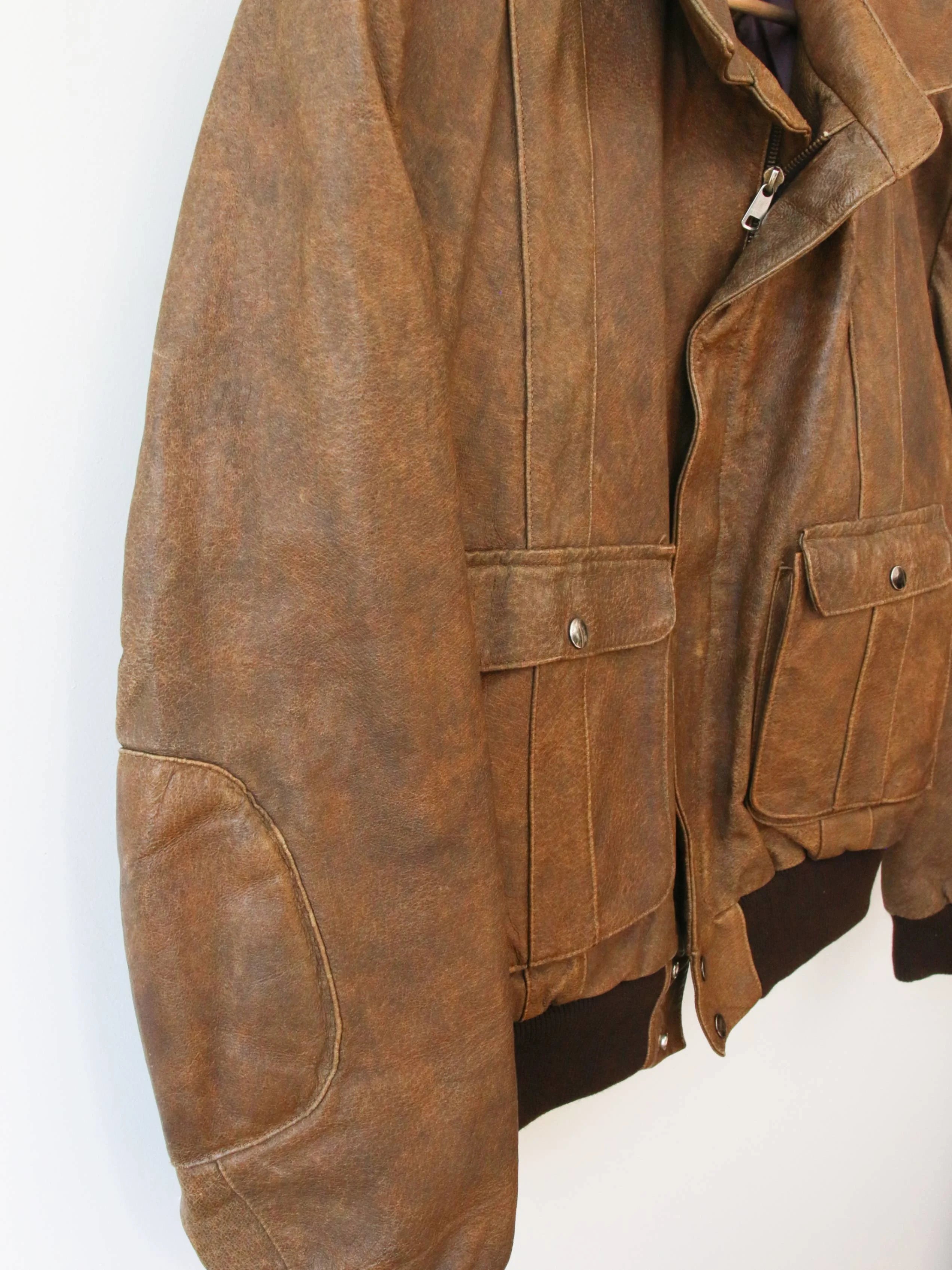 Vintage Leather Brown Flight Jacket