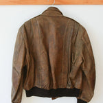 Vintage Leather Brown Flight Jacket
