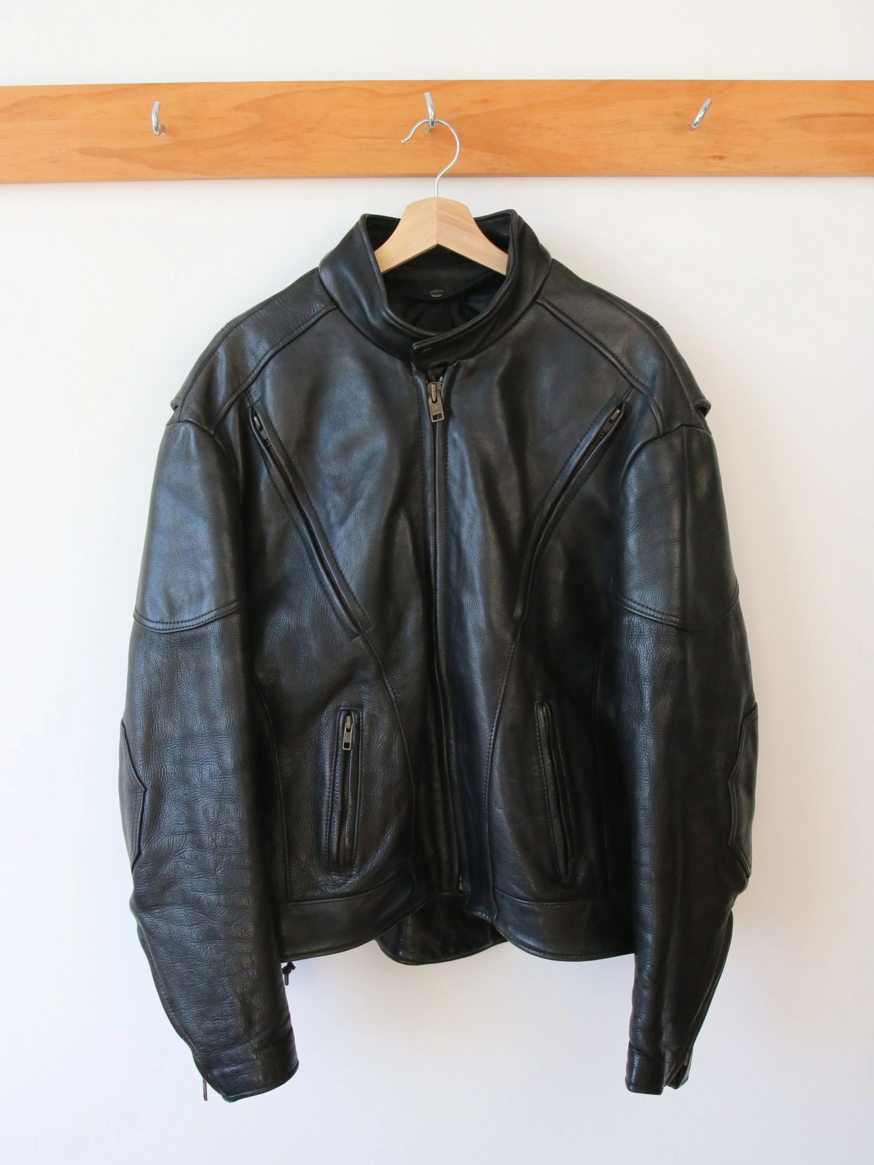 Vintage Motorcycle Black Leather Jacket