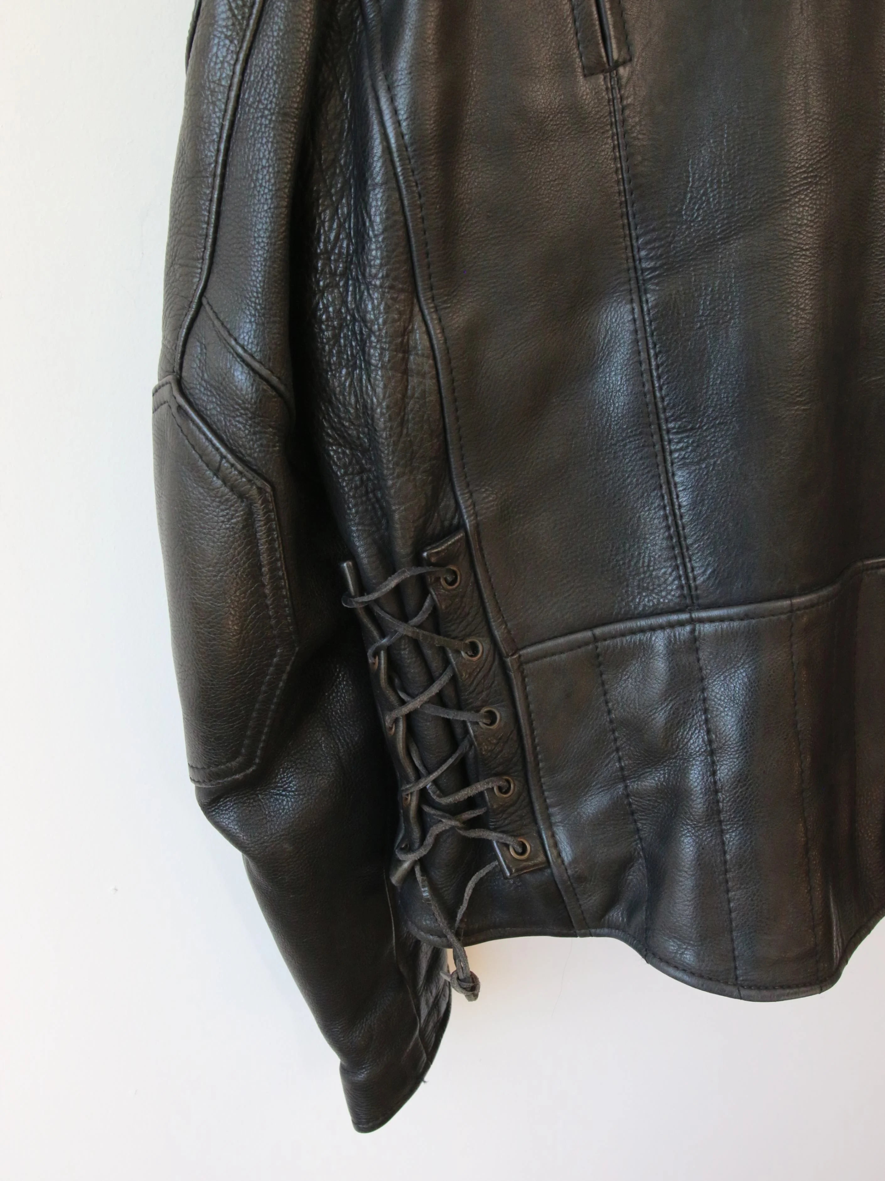 Vintage Motorcycle Black Leather Jacket