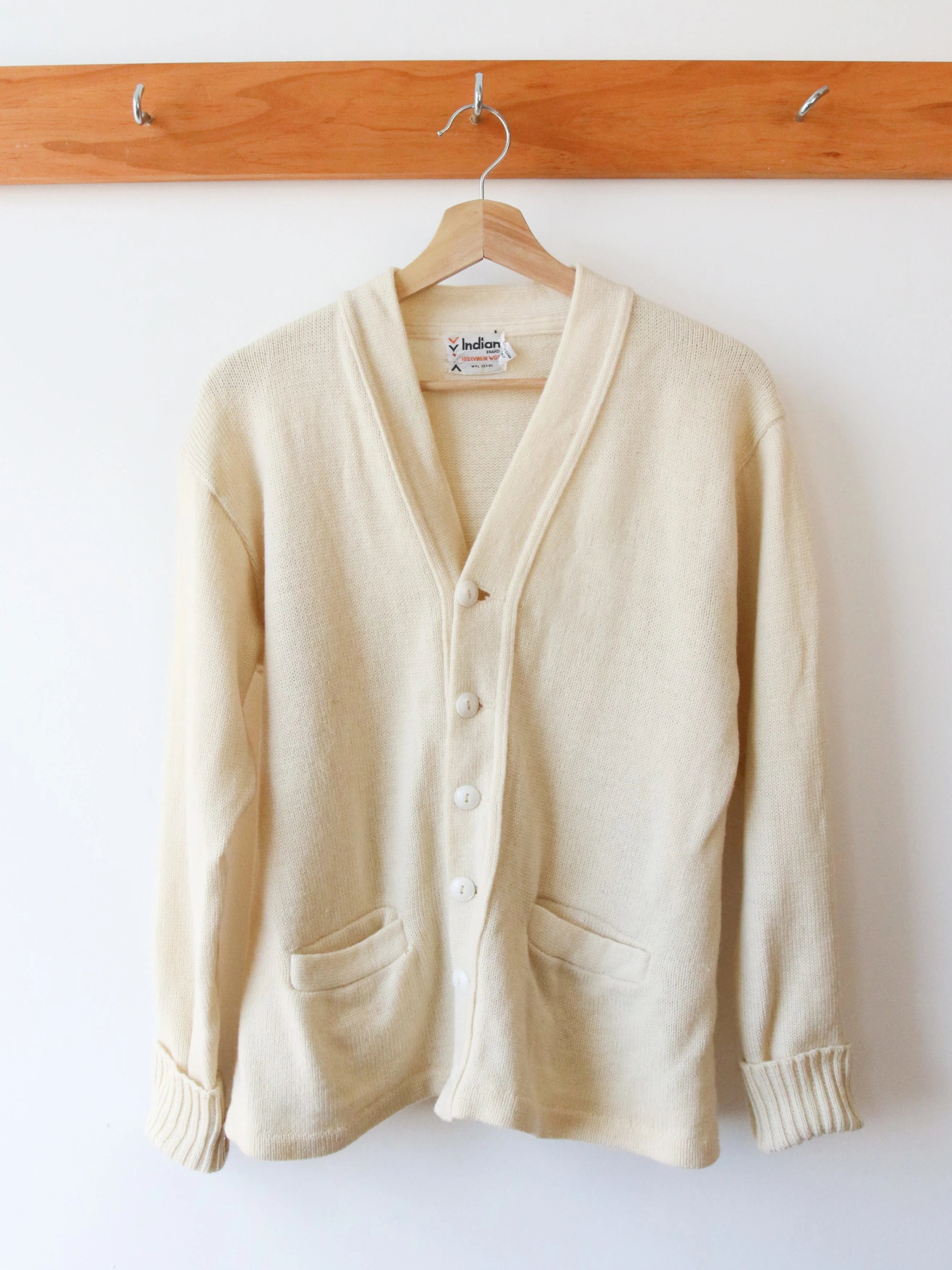 Vintage Cream Wool Cardigan