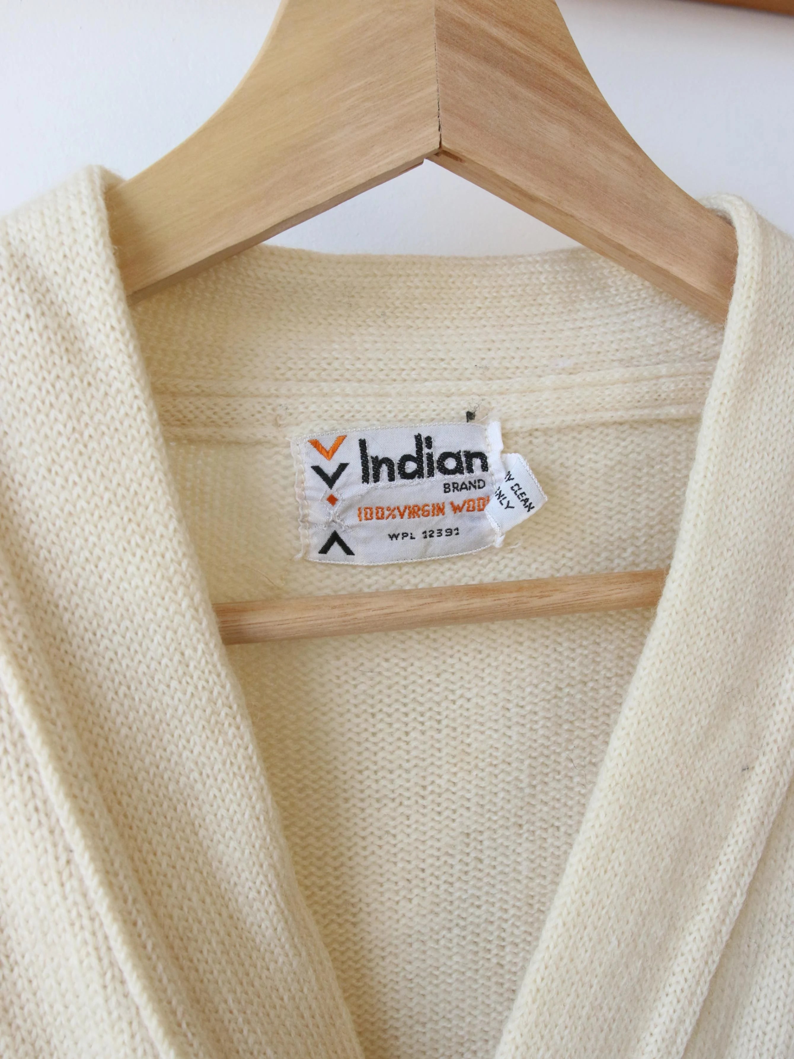 Vintage Cream Wool Cardigan